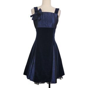 Lapin House Blue Velvet Tea Party Dress Girls Sz L 12 Sleeveless Tulle‎ Formal